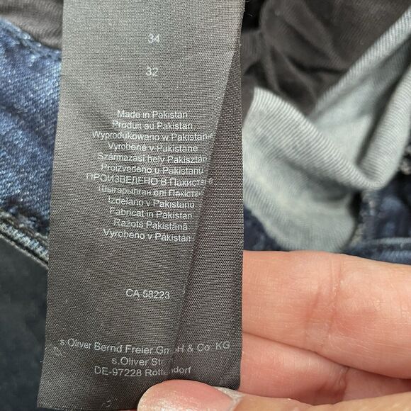 Q/S by S. Oliver Jeans Men’s 34X32 Blue Medium Wash RICK SLIM FIT Distressed NEW - Picture 9 of 11